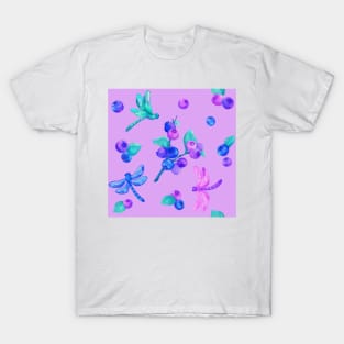 Blueberries and dragonflies T-Shirt